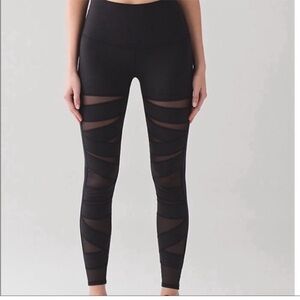Lululemon Wunder Under HR High Times Tech Mesh Black Sz 2 RARE
